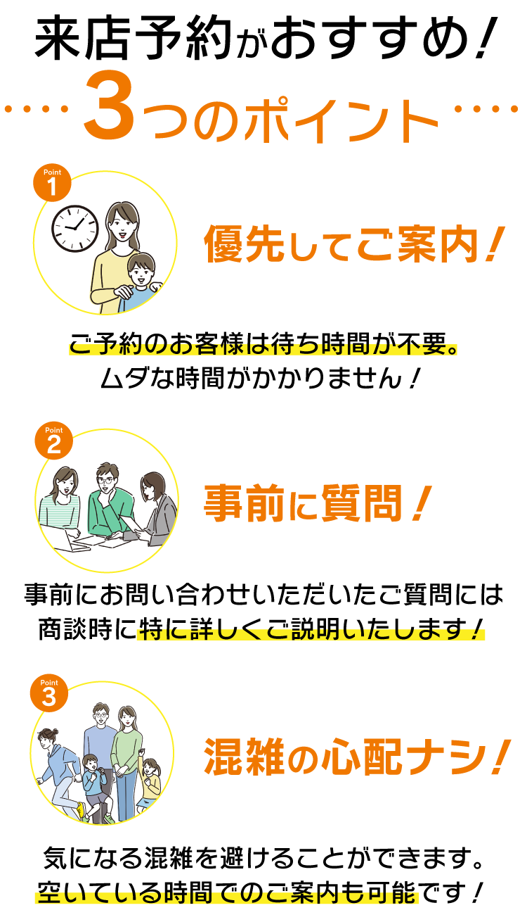 来店予約がおすすめ！